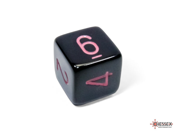 Opaque Black/pink Polyhedral 7-Dice Set (Chessex) (25448)