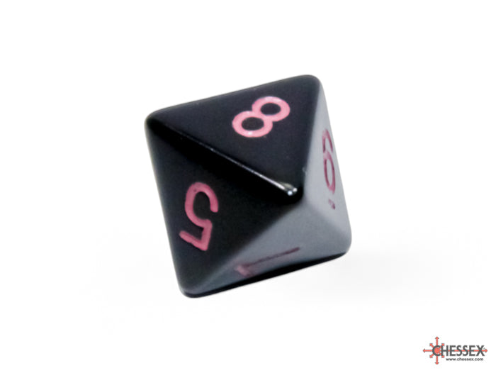 Opaque Black/pink Polyhedral 7-Dice Set (Chessex) (25448)