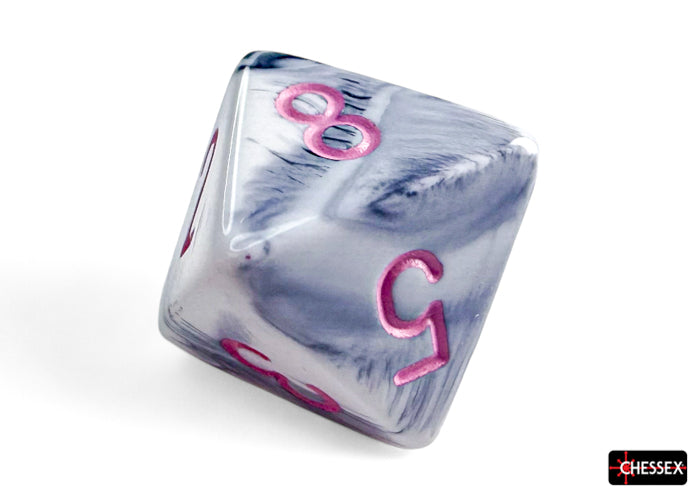 Gemini Black-White/pink Polyhedral 7-Dice Set (Chessex) (26469)