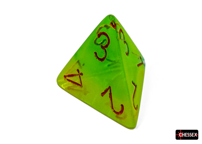 Gemini Plasma Green-Teal/orange Luminary Polyhedral 7-Dice Set (Chessex) (26470)