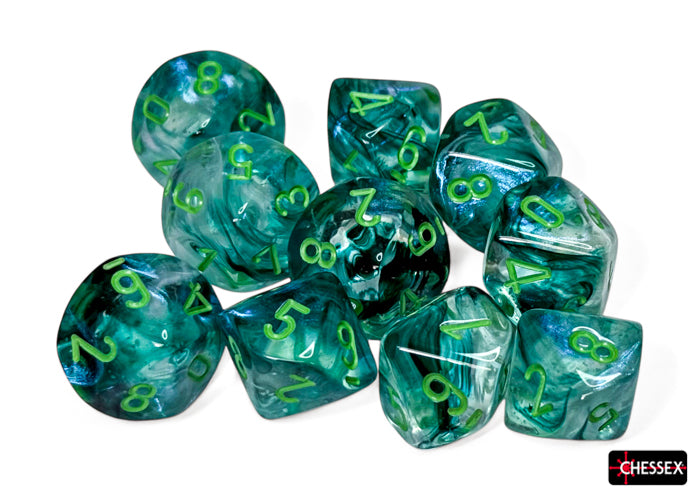 Borealis Kelp/light green Luminary Set of Ten d10s (Chessex) (27395)