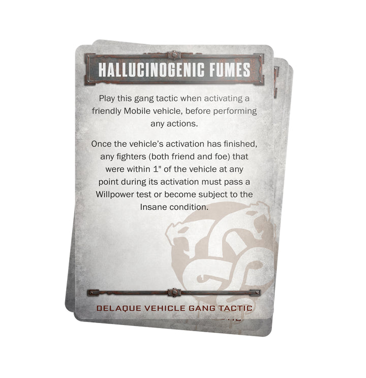 Necromunda: Delaque Vehicle Gang Tactics Cards