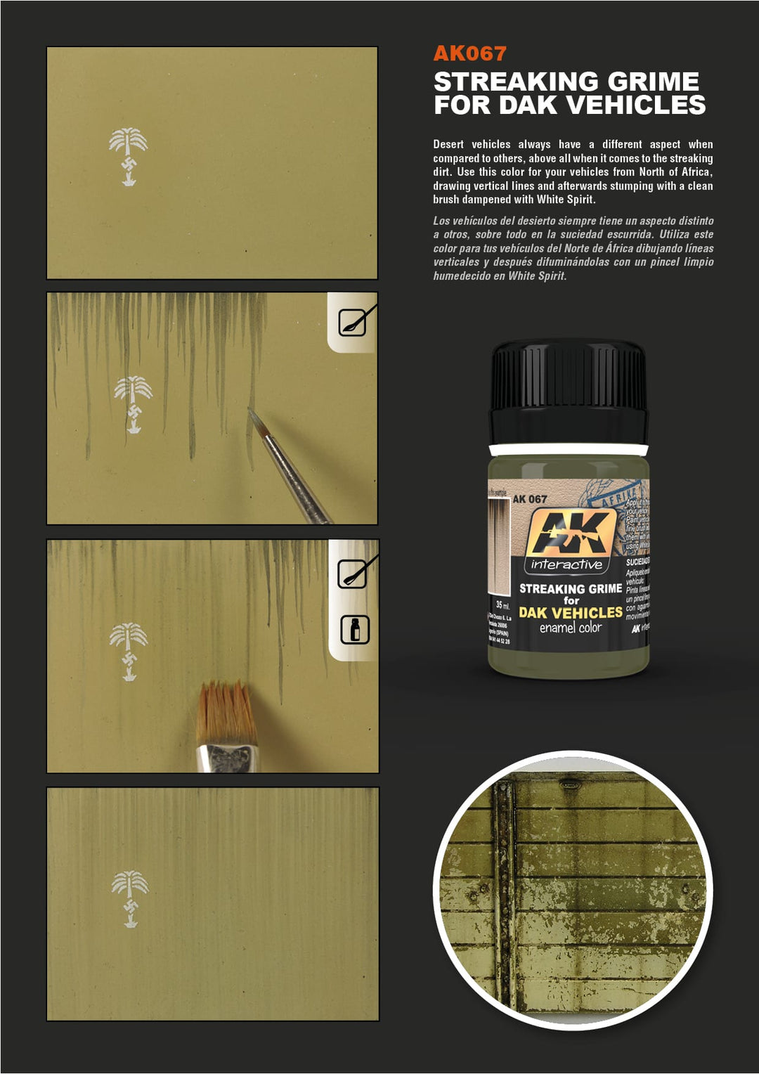 Streaking Grime for DAK Vehicles (AK Interactive) (AK067) (7)