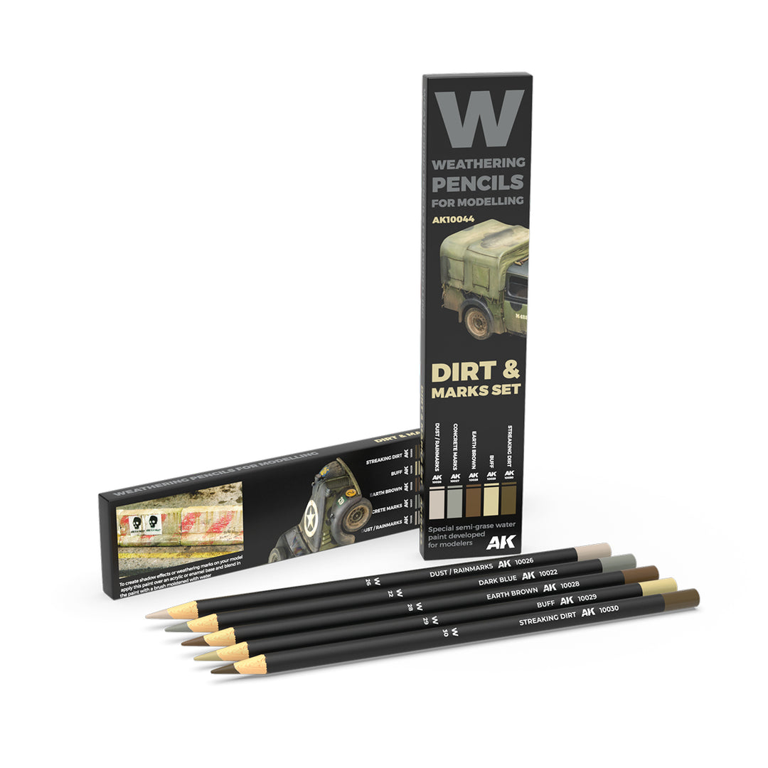 Weathering Pencils: Dirt & Marks Set (AK Interactive) (AK10044)