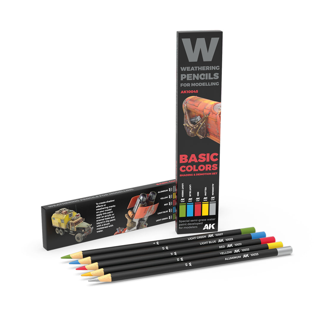 Weathering Pencils: Basic Colors Shading & Demotion Set (AK Interactive) (AK10045)
