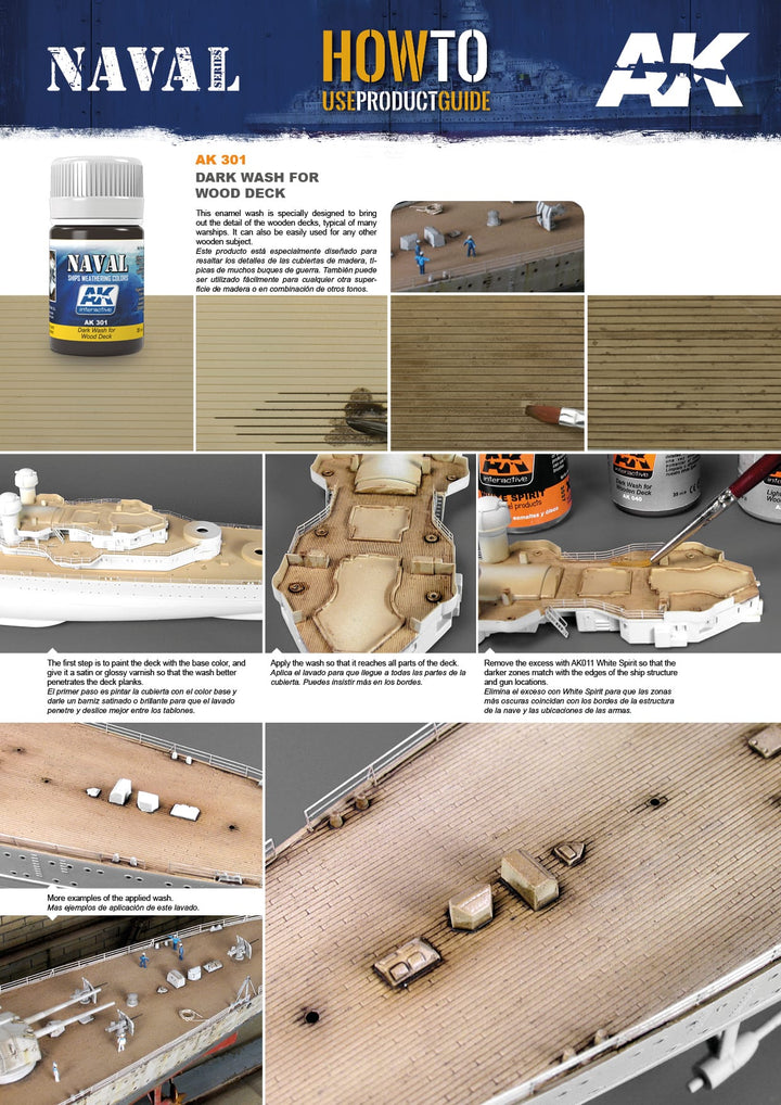 Enamel: Naval Dark Wash for Wooden Deck (AK Interactive) (AK301) (26)
