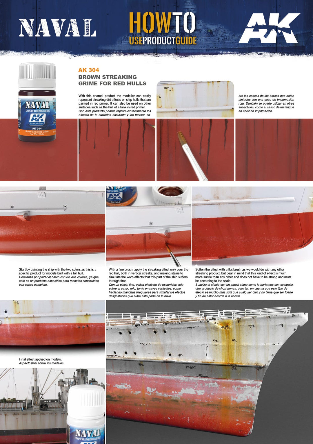 Enamel: Naval Streaking Grime, Brown for Red Hulls (AK Interactive) (AK304) (12)