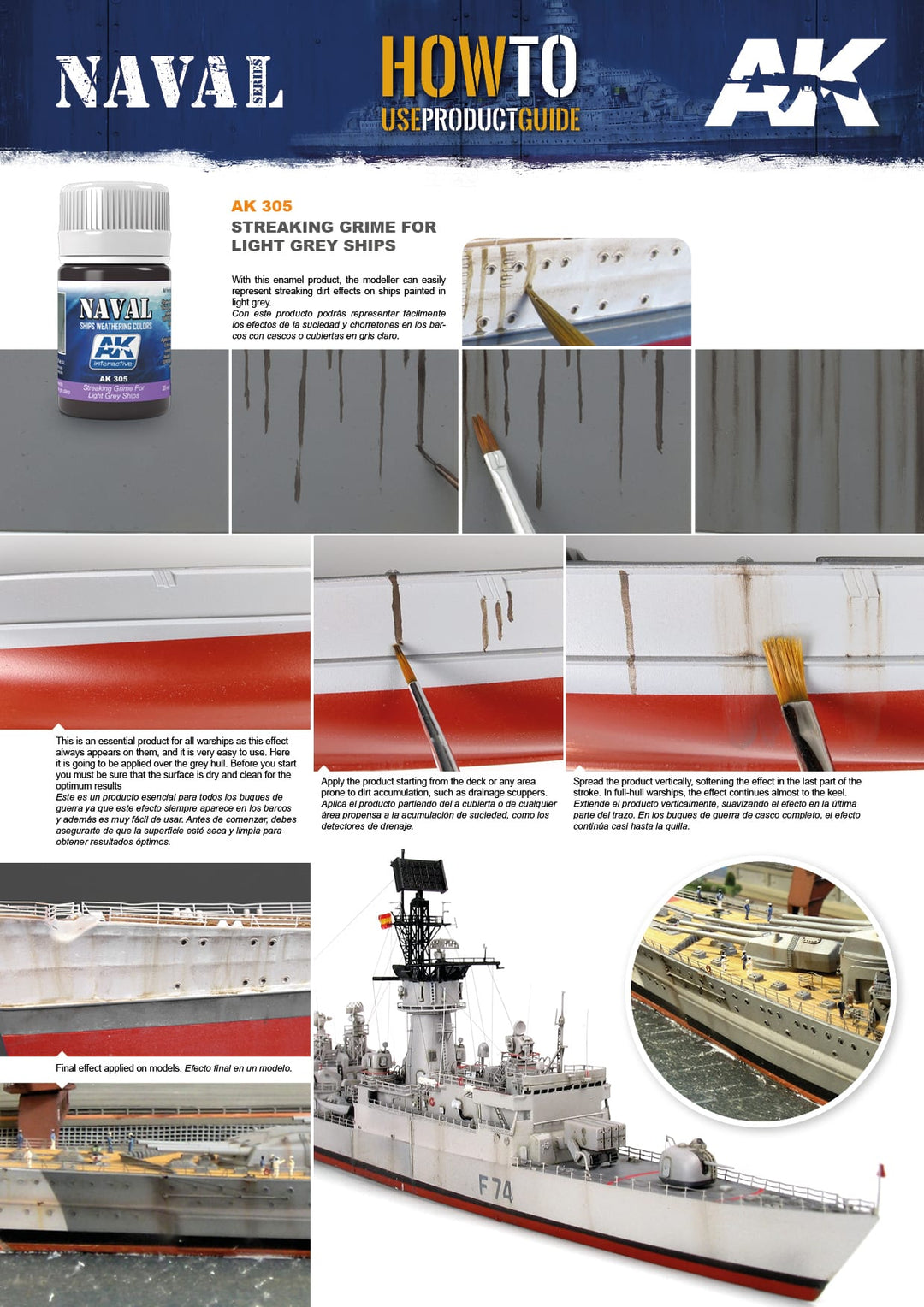 Enamel: Naval Streaking Grime for Light Grey Ships (AK Interactive) (AK305) (13)