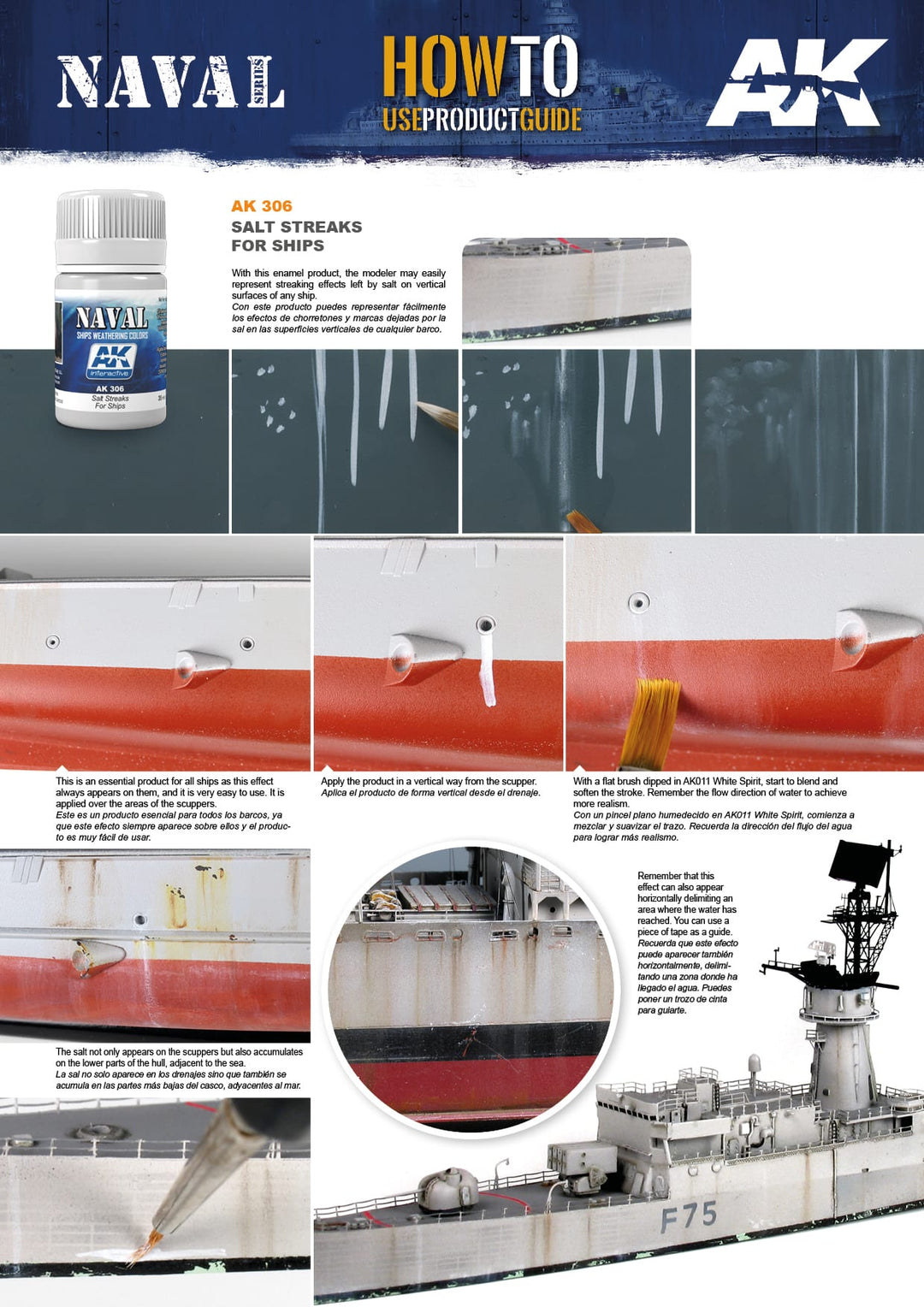 Enamel: Naval Salt Streaks for Ships (AK Interactive) (AK306) (14)