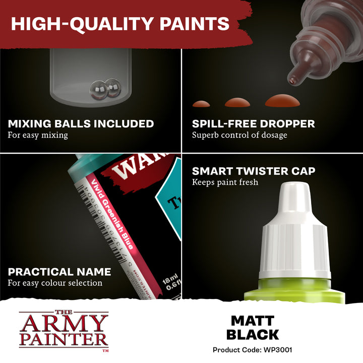 Warpaints Fanatic: Matt Black (The Army Painter) (WP3001P) (1)