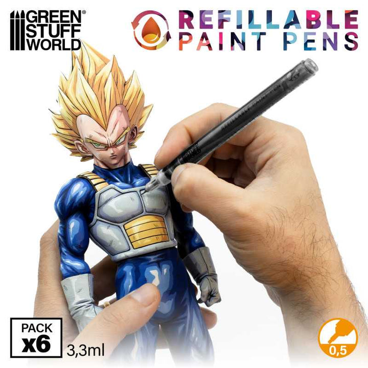 Refillable paint pen 0.5 (pack x6) (Green Stuff World)