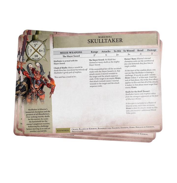 Warhammer Age of Sigmar: Blades of Khorne - Warscroll Cards (3rd Edition)