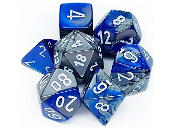 Gemini - Blue-Steel/white - 7-Die Set (26423) - Chessex