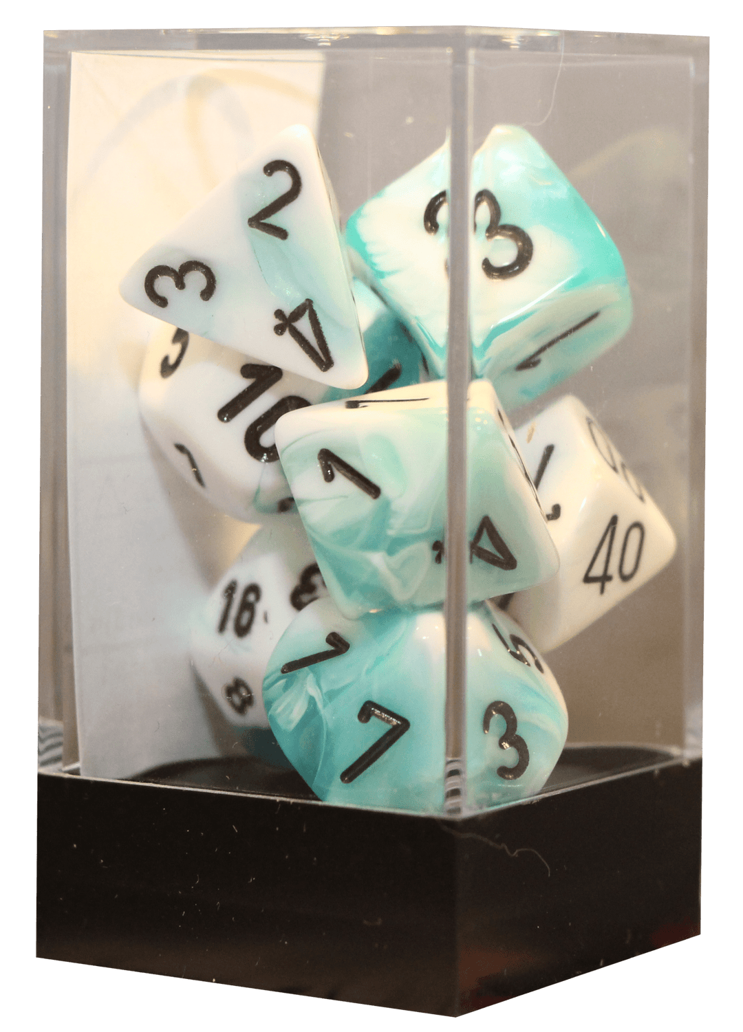 Gemini - Teal-White/black - 7-Die Set (26444) - Chessex