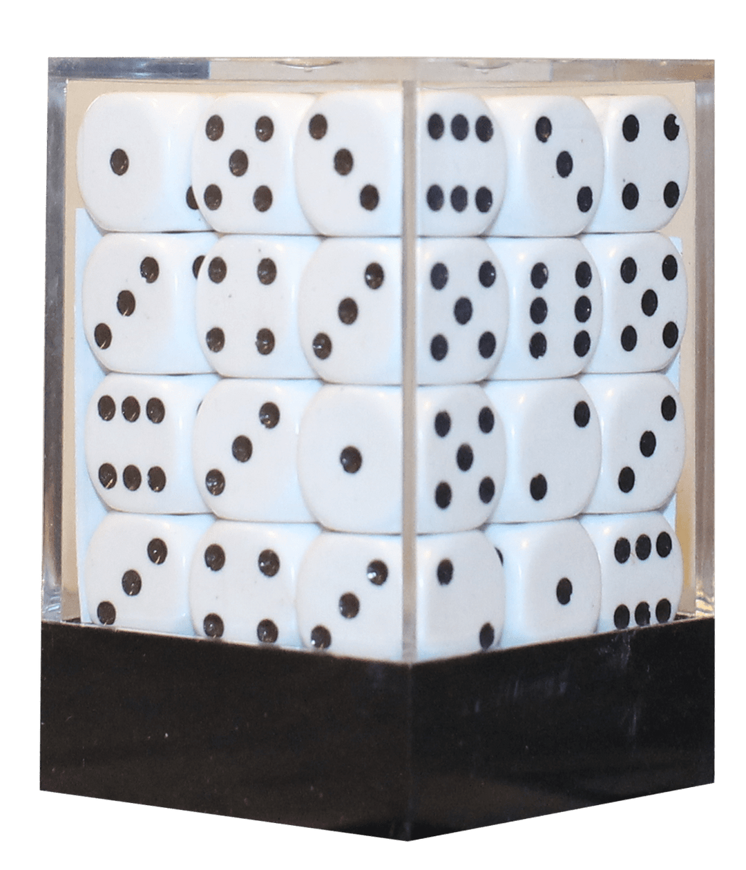 Opaque 12mm D6 hvid m/sort terninger (25801) (Chessex)