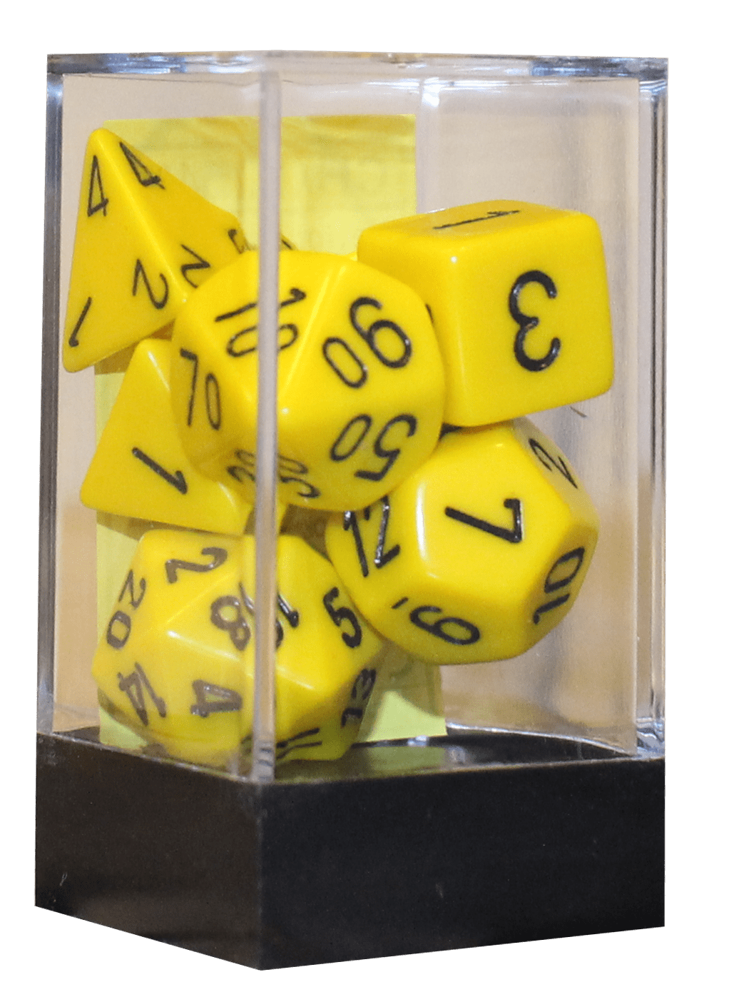 Opaque rollespilsterninger gul m/sort (Chessex)(25402)