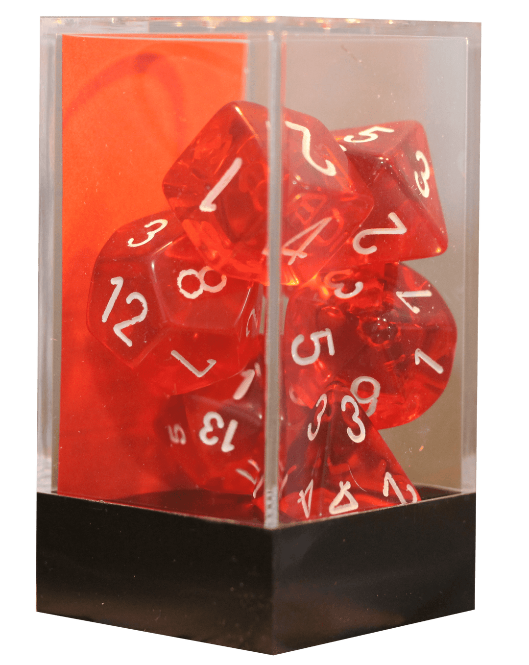 Translucent Polyhedral 7-Die Set (Red/white) (Chessex) (23074)