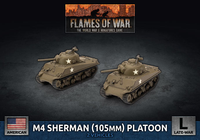 Flames of War: M4 Sherman (105mm) Assault Gun Platoon (x2 Plastic) (UBX71)