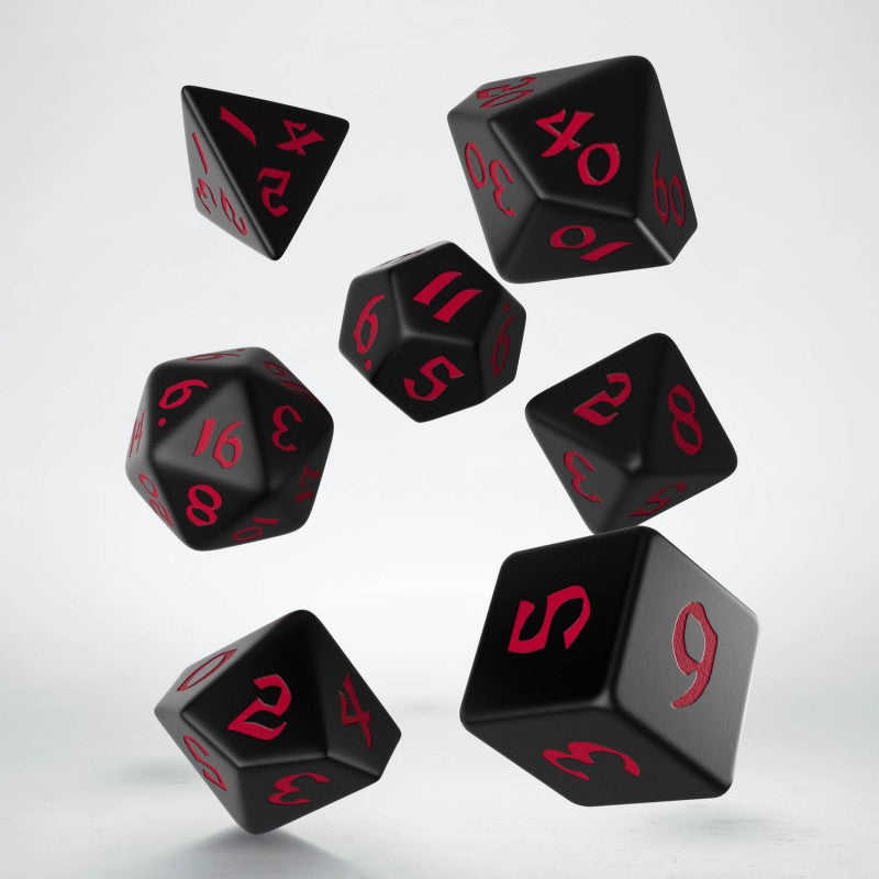 Classic Runic Black & red Dice Set (7) (Q-Workshop) (SCLR01)