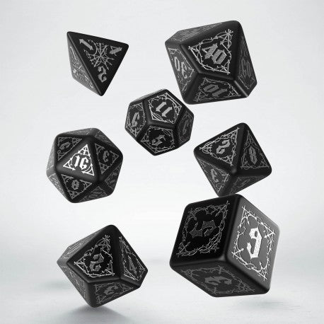 Bloodsucker Black & silver Dice Set (7) (Q-Workshop) (SBSU01)