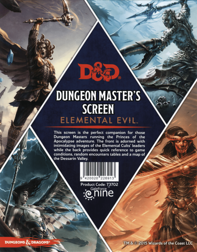 Dungeons & Dragons (5th Edition): Elemental Evil Dungeon Master's Screen