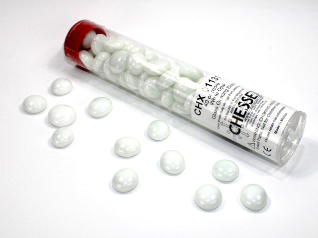 Opaque White Glass Stones Tube (Chessex) (01131)