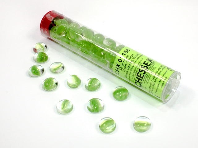 Catseye Green Glass Stones Tube (Chessex) (01158)