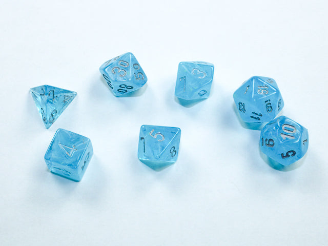 Luminary Mini-hedral Sky/silver 7-Die set (Chessex) (20566)