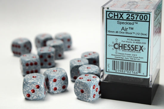 Speckled Air 16mm d6 Dice Block (12 dice) (Chessex) (25700)