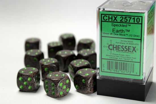 Speckled Earth 16mm d6 Dice Block (12 dice) (Chessex) (25710)