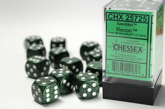 Speckled Recon 16mm d6 Dice Block (12 dice) (Chessex) (25725)