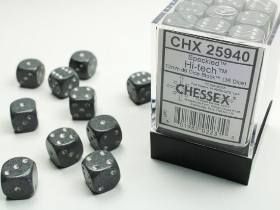 Speckled Hi-Tech 12mm d6 Dice Block (36 dice) (Chessex) (25940)