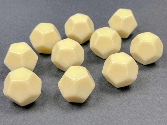 Opaque Polyhedral Bag of 10 Blank Ivory d12 Dice (Chessex) (29045)