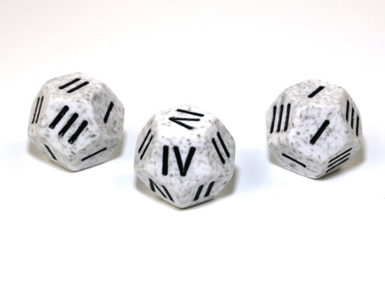 Speckled Arctic Camo/black Roman 12-sided Single d4 dice (1 piece) (Chessex) (XS1487)