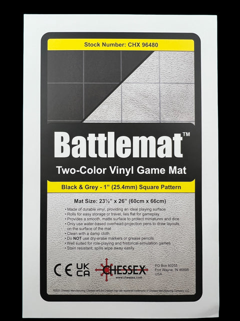 Battlemat 1" Reversible Black-Grey Squares (Chessex) (96480)