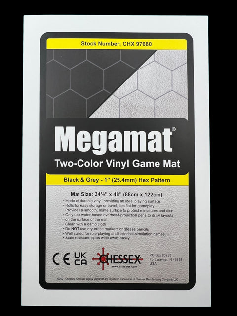 Megamat 1" Reversible Black-Grey Hexes (Chessex) (97680)