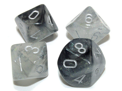 Borealis Light Smoke/silver Luminary Set of Ten d10s (Chessex) (27378)