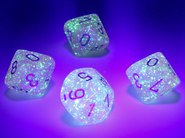 Borealis Pink/silver Luminary Set of Ten d10s (Chessex) (27384)