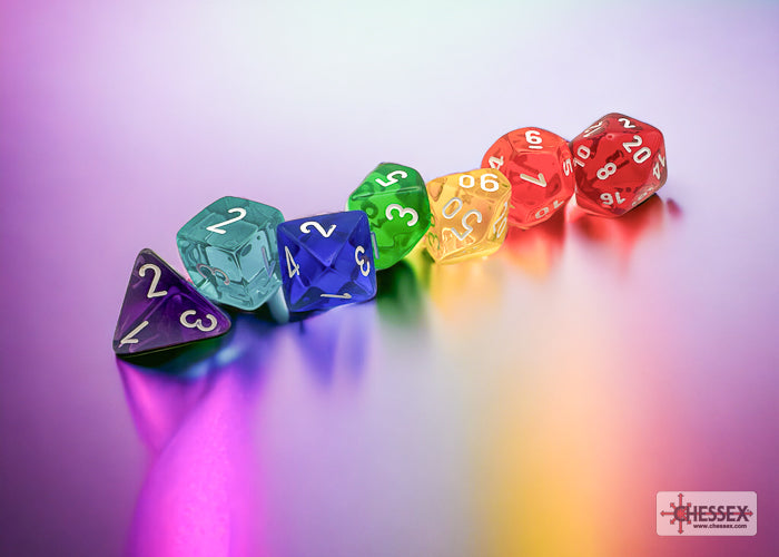 Prism Translucent GM & Beginner Player Polyhedral 7-Die Set (Chessex) (23099)