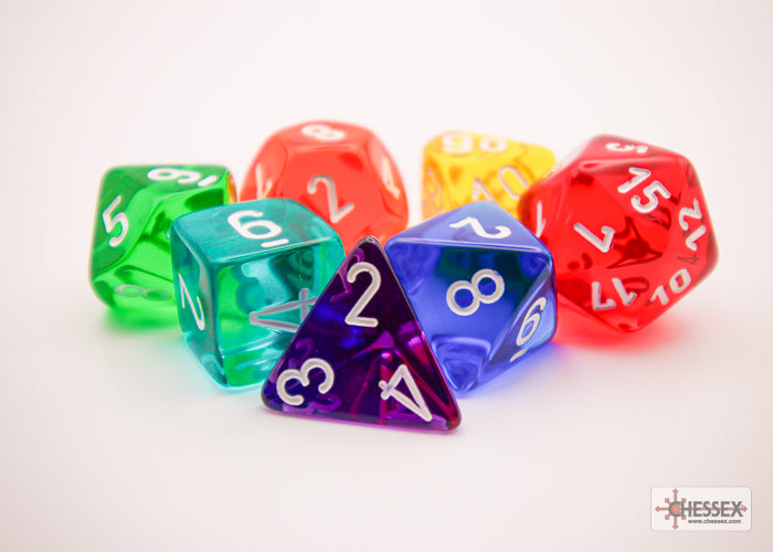 Prism Translucent GM & Beginner Player Polyhedral 7-Die Set (Chessex) (23099)