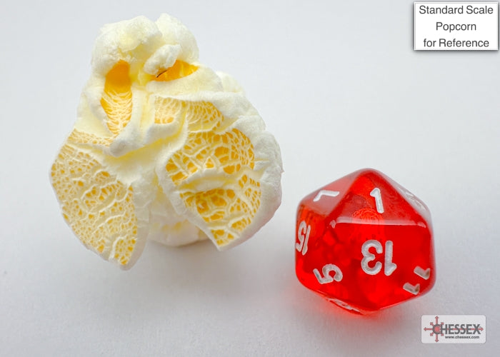 Translucent Mini-hedral Red/white 7-Die Set (Chessex) (20374)