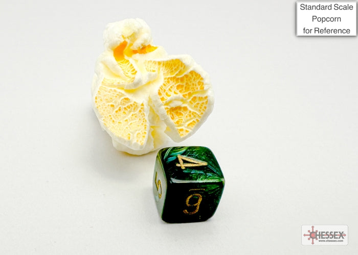 Scarab Mini-hedral Jade/gold 7-Die Set (Chessex) (20415)