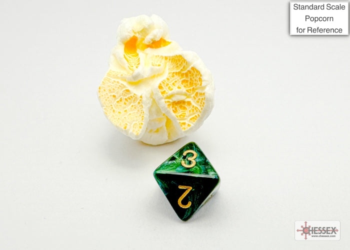 Scarab Mini-hedral Jade/gold 7-Die Set (Chessex) (20415)