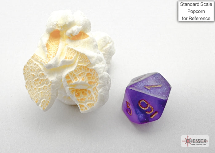 Borealis Mini-hedral Royal Purple/gold Luminary 7-Die (Chessex) (20587)