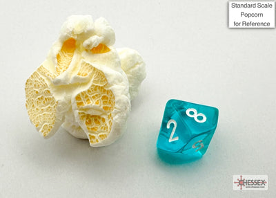 Translucent Mini-hedral Teal/white 7-Die Set (Chessex) (20385)