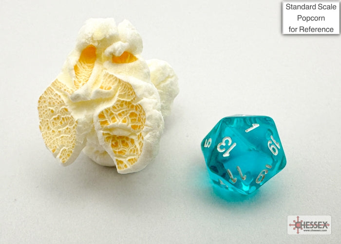 Translucent Mini-hedral Teal/white 7-Die Set (Chessex) (20385)