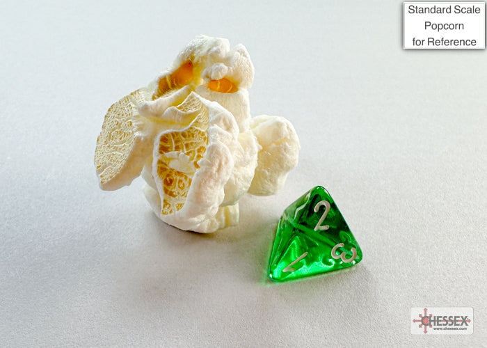 Translucent Mini-hedral Green/white 7-Die Set (Chessex) (20375)