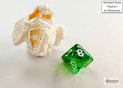 Translucent Mini-hedral Green/white 7-Die Set (Chessex) (20375)