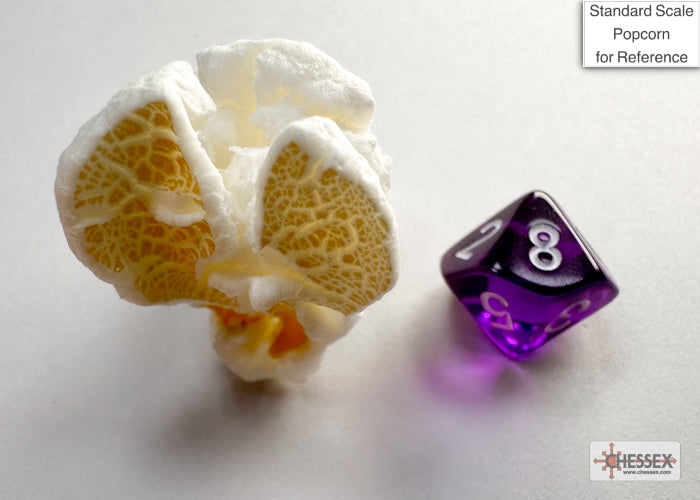 Translucent Mini-hedral Purple/white 7-Die Set (Chessex) (20377)