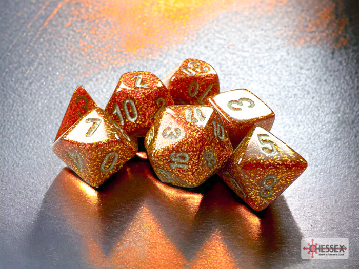 Glitter Mini-hedral Gold/silver 7-Die Set (Chessex) (20503)